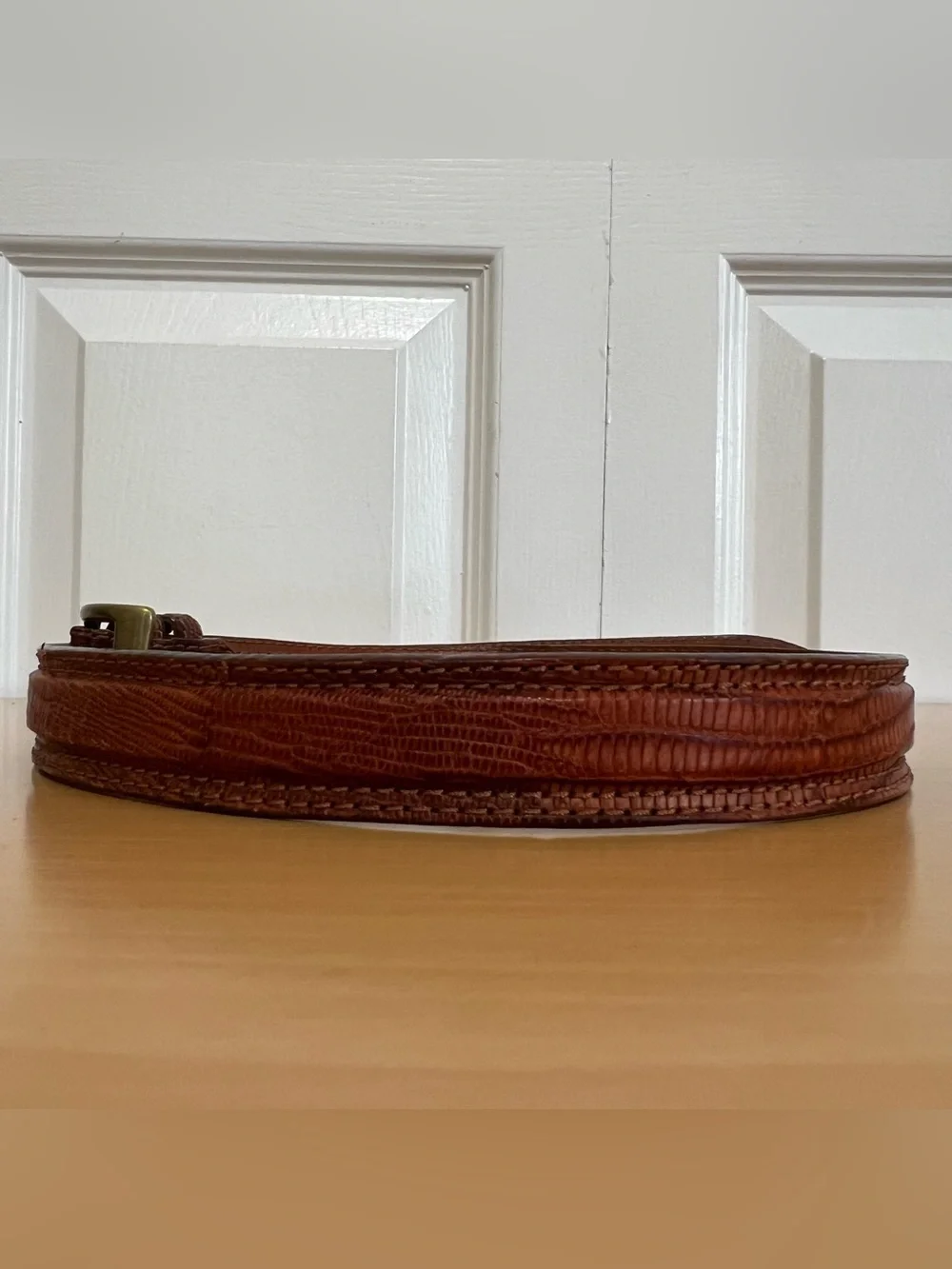 Vtg Giogio Armani Men's Brown Textured Leather Belt Size 70/28